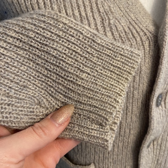 Vintage panda brand wool cardigan sweater womens small size 38 oatmeal grey - Picture 6 of 16